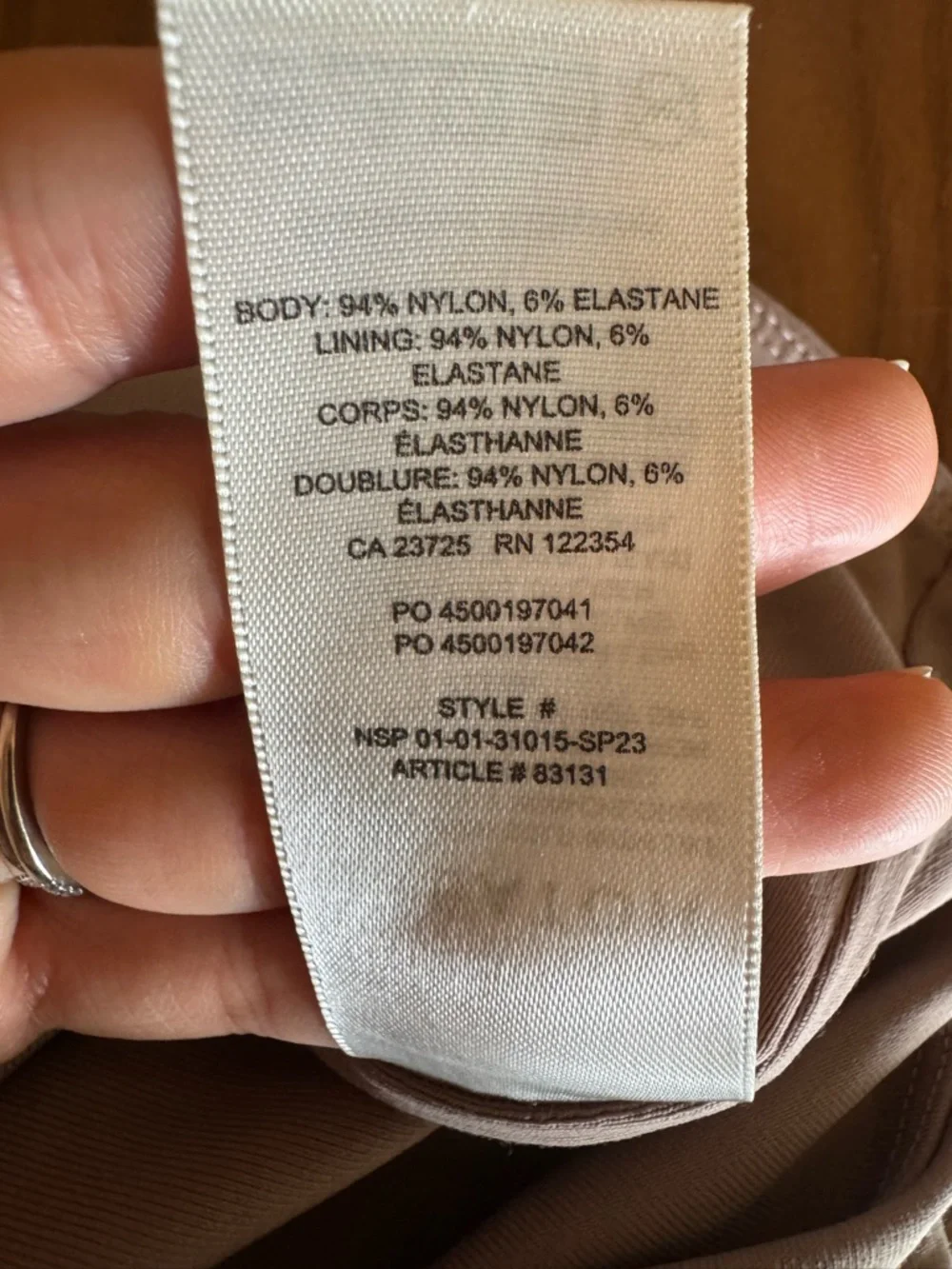 Babaton Sculpt Knit Long Sleeve Top Taupe Beige Fitted XS - Picture 8 of 8